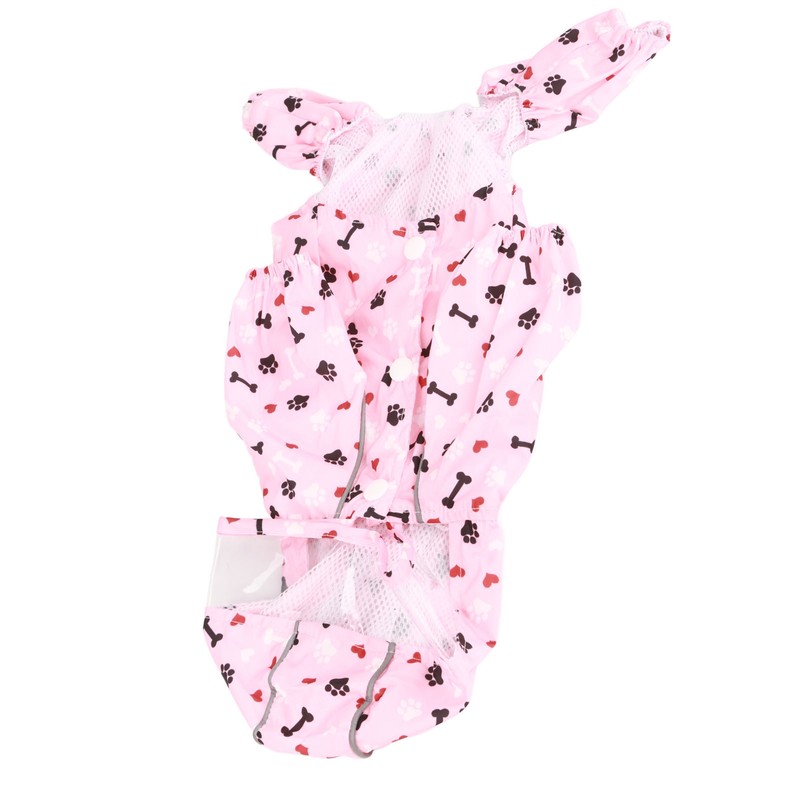 Reflective Puppy Raincoat Jacket Waterproof Breathable Cute Pattern Pet Dog