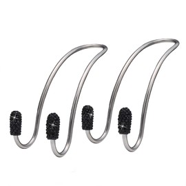 WANGCL Bling Car Back Seat Organiser Hanger Storage Hook Multifunctional Universal Headrest Holder Car Hook Pack of 2 for SUV Truck Vehicle(Black)