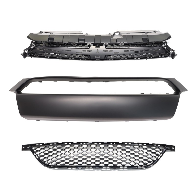 Front Bumper Cover Kit & Upper & Lower Grille Replacement