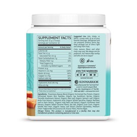 Sunwarrior Vegan Collagen Building Powder Protein Peptide with Biotin Vitamin C Hyaluronic Acid Collagen Protein Powder for Hair Skin Nail Dairy Free Gluten Free | Salted Caramel Collagen Powder