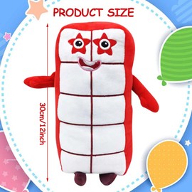 YCVBCY Weiches Stofftier Spielzeug, 30CM Number Kuscheltier Plüschtier, Cartoon Plüschtiere Gefüllte Stofftiere, Süße Plüschpuppen, Geschenke Für Kinder, Freunde Und Freundinnen - Weiß + Rot