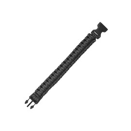 Paracord Survival Bracelet Olive, Black, Khaki, Coyote Tan, Depending on Selection, Outdoor, Approx. 2.20 cm Wide, 18 or 23 cm Long, Emergency Rope Cord (24.5 cm Black)