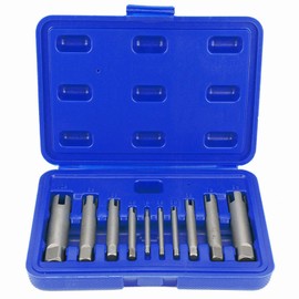 10Pcs Broken Screw Extractor High Speed Steel Broken Head Taps Stripped Screw Bolt Remover Kit Remover Tool with Box, A B C 3 Optional Drill Set