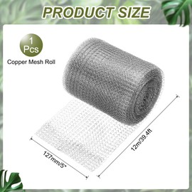 uxcell Wire Mesh Roll, 5 Inch x 39.4ft Stainless Steel Wire Mesh Gap Blocker, Metal Hole Fill Fabric Mouse-Proof Barrier for Garden House Wall Hole Blocking Mice Snake Control