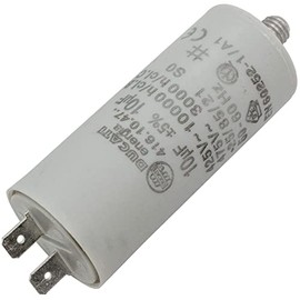 Lumonic Starting Capacitor 416.10.47 A [Including Plug 6.3 x 0.8 mm] | Motor Capacitor 10µF 425V 30 x 70 mm I Capacitor in Insulated Plastic Housing
