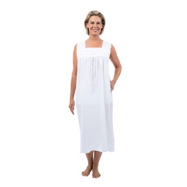 The 1 for U Sleeveless Nightgowns For Women - Women Nightgown, White, XXL