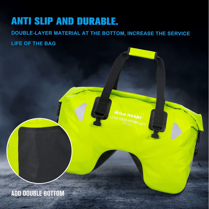 WILD HEART Dry Motorcycle Tail bag 70L With Rope Straps