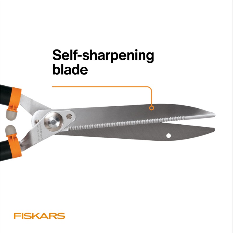 Fiskars 23-Inch Power-Lever Hedge Shears, Self-Sharpening Precision-Ground Steel Blades, For