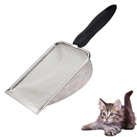 Pala para Arena de Gato, Cuchara de Arena para Gatos con Agujeros Pequeños, Pala de Arena de Metal para Gatitos,Artefacto De Arena para Gatos...      