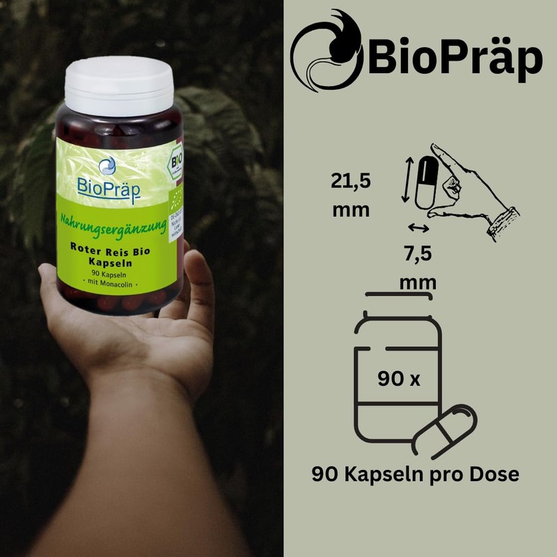 BioPräp Red Rice Organic Capsules 90 Cellulose Capsules