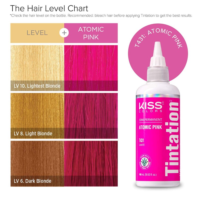 Kiss Tintation Semi-Permanent Hair Color 5 Ounce, T740 Rose Gold