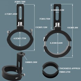 Biqing 2PCS Motorcycle Spotlights Mounting Brackets,Aluminium Front Fork Tube Clamp Mounting Bracket Extension Holder Fit 1.4-2 Inch Roll Bar(36mm-54mm)