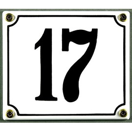 Buddel Bini Wetterfestes Emaille Hausnummernschild 17 12 x 14 cm, sofort lieferbar, weiß