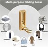 5 PCS Foldable Gold Wall Hooks,Modern Minimalist Clothes Hooks Invisible