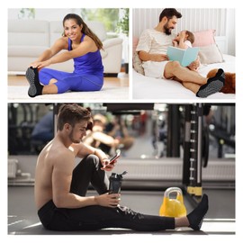 ELUTONG Unisex Non Slip Socks for Yoga,Pilates,Workout,Home,Hospital Ankle Cotton Anti Skid Grip Socks for Adults Men Women