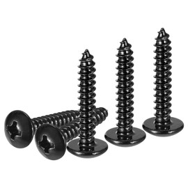 DTGN #6x3/4 Sheet Metal Screws - 100 Pack - for Wood, Furniture - 304 Stainless Steel Phillips Truss Head Self Tapping Tip Wood Screws - Black