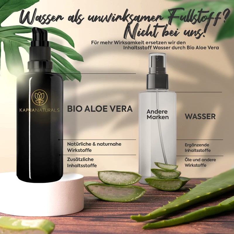 Organic Hyaluronic Acid Serum Highly Concentrated, Aloe Vera Instead of