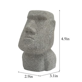 ZXNhome Moai Eyeglass Holder Stand Easter Island Stone Decoration Fun Glasses Holder Display Stands Modern Home Resin Sculptures Decorative Nightstand Home Office Desk Decor (Gray)