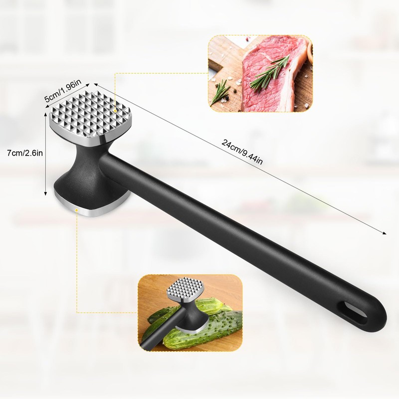 Meat Tenderiser, Double-Sided Non-Stick Stainless Steel Cutlet Tenderiser, Meat Hammer