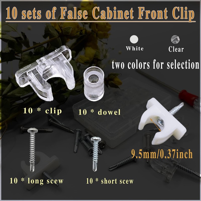 fallingstar False Cabinet Clips Tip-Out Sink Cabinet Clips - Universal