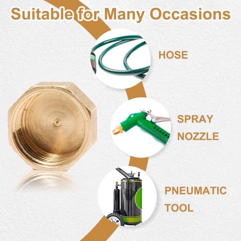 4 Pcs Brass End Cap, Internal Thread Brass Spigot Cap