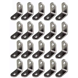Framing Hardware 1/2 x 1/2 Zinc Plated Steel Corner Brace L Brackets with Screws for Picture Frame Reinforcement and Canvas Mounting - 20 Pack