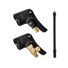 Hsupez Set of 2 Car Valve Lever Connectors Air Chuck with 16 cm Tyre Inflator Hose, Brass Tyre Inflator Nipple, 7.8 mm Car Valve, with Valve Thread, Car Valve Adapter, for Car, Bicycle, Motorcycle
