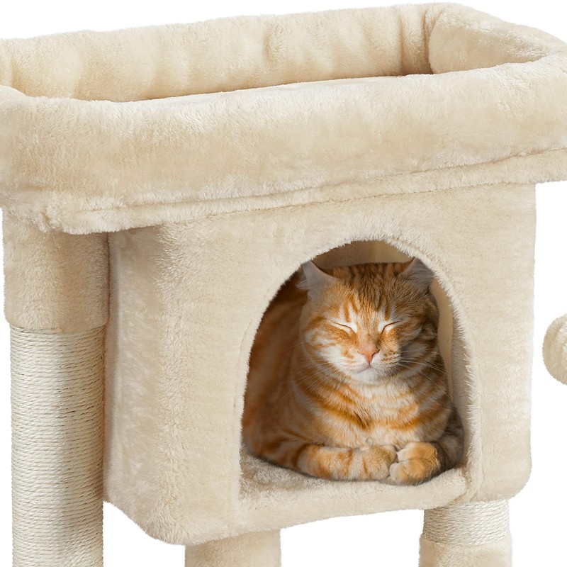 Topeakmart Cat Tree with Extra Large Plush Perch, Soft Cat