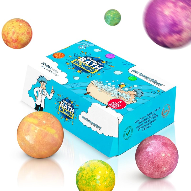 6-Pack Fun & Fizzy Bath Bombs for Teens – Vibrant