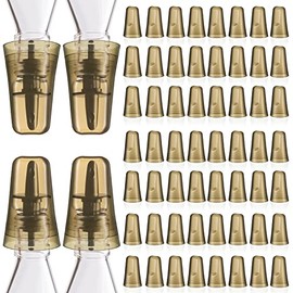 Chengu 60 Pieces Liquor Bottle Covers Pour Spout Covers Bar Toppers for Bottles Universal Pour Dispenser Dust Translucent Silicone Rubber Spout Caps for Bar Home Kitchen Tools Supplies (Champagne)