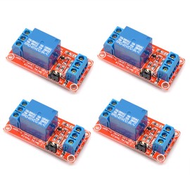 Oiyagai 4pcs 5V 1 Channel Relay Module with Optocoupler Isolation, High and Low Level Trigger, 10A Relay Control Board for Arduino and Raspberry Pi Projects