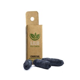 Organic Vegan Bamboo Charcoal Dental Floss X 3 Refill Pack by LILU | with Tea Tree and Peppermint Essential Oils | 3 X 100ft 33m Naturally Waxed | Eco-Friendly Zero Waste