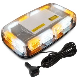 48 LED Roof Top Strobe Lights High Visibility Emergency Safety Led Mini Light Bar Magnetic BaseLight Color: AMBER/WHITE, Rated Power: 48, Beam Angle: Spot