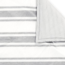 Lush Decor Baby Farmhouse Stripe Reversible Soft & Plush Baby Blanket, 36" W x 50" L, Gray - Oversized Striped Nursery Blanket for Baby or Toddler - Gender Neutral Baby Shower Presents - Nursery Decor