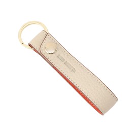 Com Size M 95-10WI01-204 Shrink Leather Key Chain, Cream x Orange
