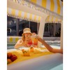 funboy Yellow & White Striped Floating Cabana Bar - A