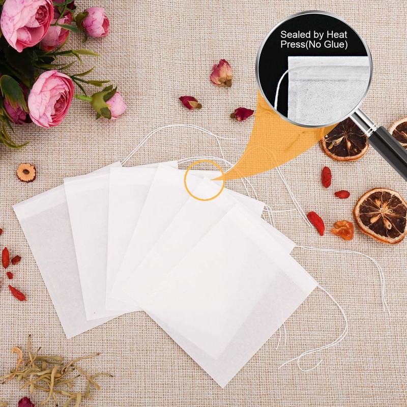 100PCS Tea Filter Bags, Disposable Tea Bags for Loose Leaf