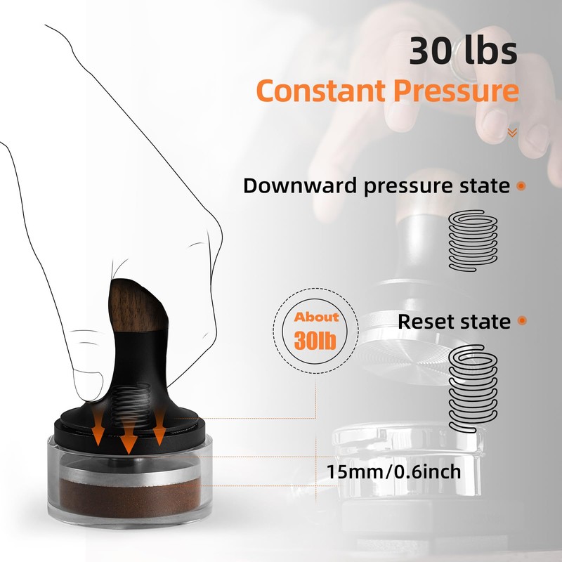 MHW-3BOMBER Constant Pressure 58.35 mm, Coffee Tamper with Titanium Coating,