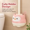 Penguin Toilet Brush Set for Bathroom Cleaning – Wall-Mounted Long