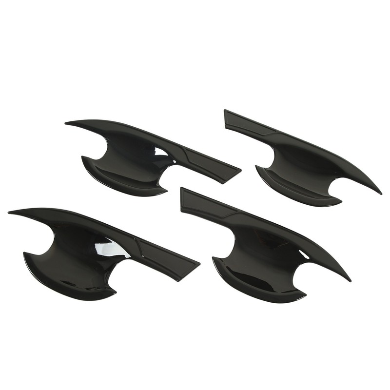 4PCs Car Exterior Door Handle Bowl Protector Glossy Black Cup