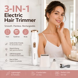 Waterproof Electric Hair Trimmer for Face & Body – USB Rechargeable Shaver for Sensitive Grooming