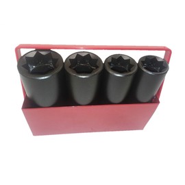 WHITE USA-LINEMEN SOCKETS- 4 PCS.1/2" DRIVE 8PT.5" O.A.L. EXTRA DEEP SOCKET SET (SIZES 1-1/8",1",13/16",3/4") BX168S