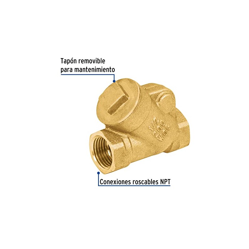 Foset VACHE-1/2, Válvula check de latón de 1/2", latón