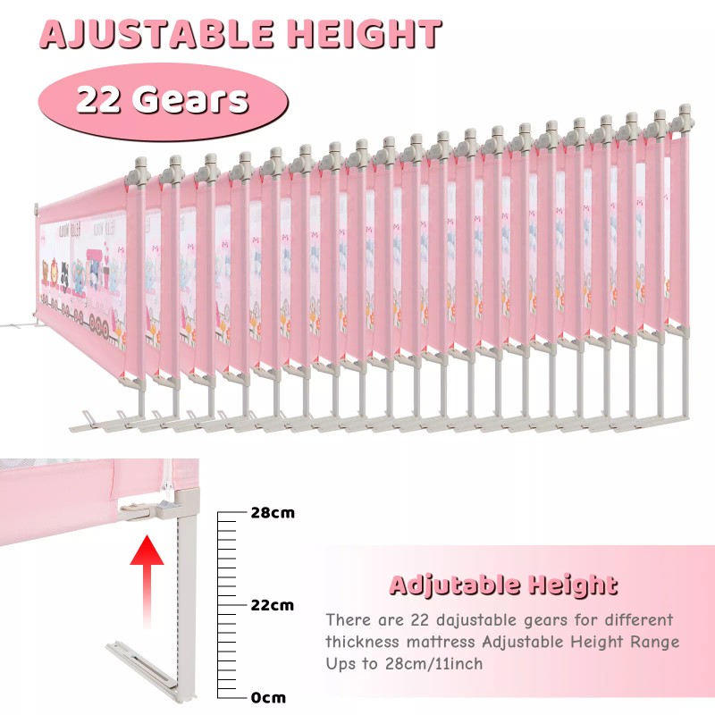 Fitnate 63" Safety Bed Rail for Baby Newborn Security Mesh