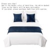 AMBERIS Bed Runner Dark Blue, Chenille Soft No Fading Modern