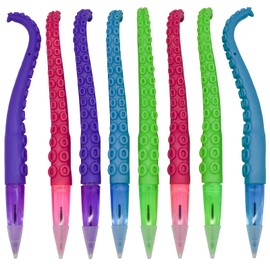 Maydahui Fashionable Octopus Tentacle Ballpoint Pen Set of 8, Black, Oil-based, Cute Ocean Octopus Stationery, Lovely Student Gift