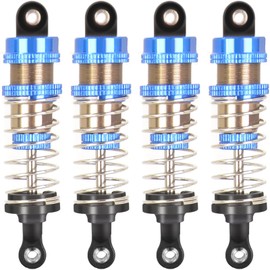 RcThjia Oiled 4Pcs 72mm Aluminum Oil Shock Set for 1/12 1/14 1/16 RC Cars - Front/Rear Upgrade Compatible with WLtoys 144001, 124019, MJX 16208, HBX