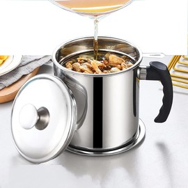 oil pot filter stainless steel oil strainer filter oil residue kitchen supplies oil strainer kitchen supplies filter residues oil filter oil filter fry oil filtering tempura oil filter cartridge oil treatment supplies filter for home and restaurant (1.1L)