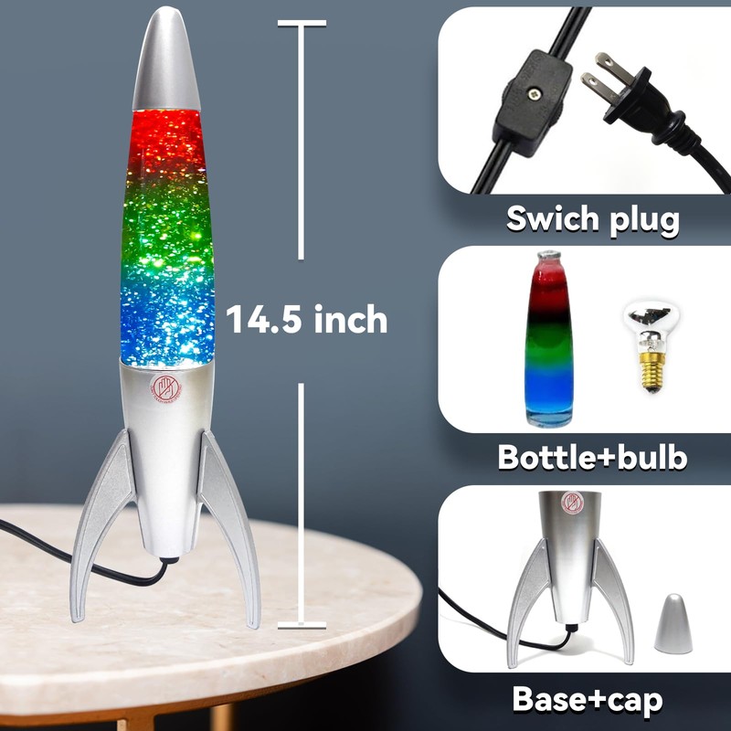 GANBIPU Original Glitter Liquid Motion Lamp - 14.5 Inch Cool