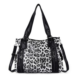 Angel Kiss Handbags for Womens Top-Handle Hobo Purse Roomy Casual Shoulder Bags PU Tote Satchel Purse for Womens 1black-black X-Large